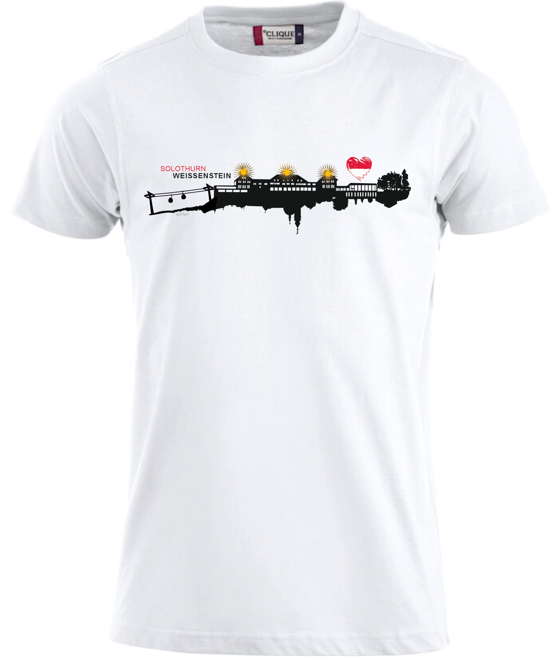 Solothurner T-Shirt <BR> Weissenstein <BR> "Die drü höuschte mit Silhouette"